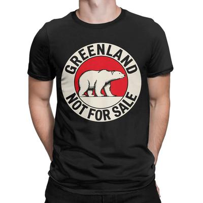 Greenland Is Not For Sale Men's T Shirt Polar Bear Vintage Tee Shirt Short Sleeve Round Neck T-Shirts 100% Cotton Birthday Tops