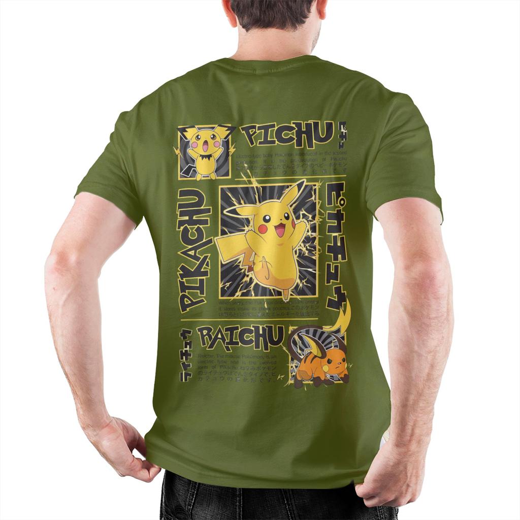 Retro Raichu T Shirt Men's Crewneck Short Sleeve Tops Shirts Summer Tops