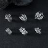 6 Suit Skull Rings for Men Fashion Exaggerated Niche Style Retro Gothic Wind Punk Hip Hop Unique Ring Accessories