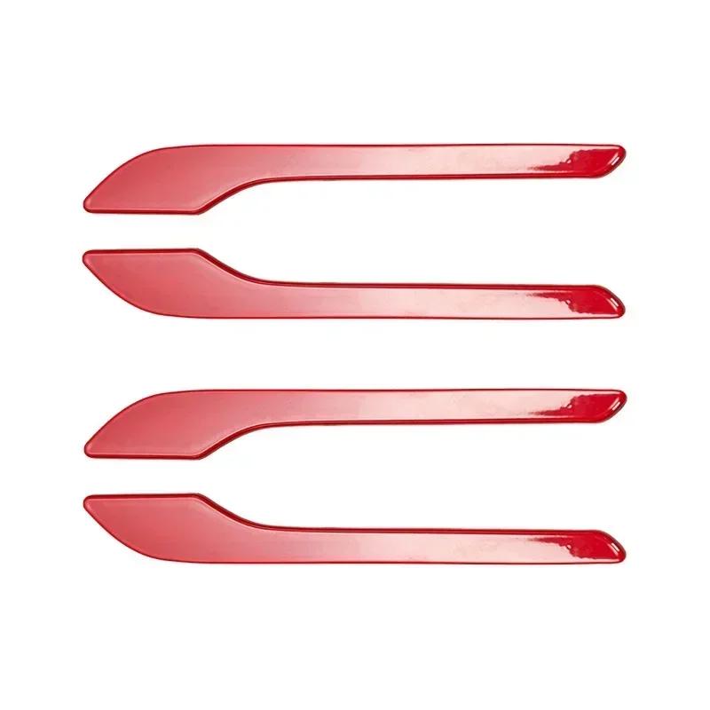 4Pcs/Set ABS Carbon Fiber Car Door Handle Wrap Cover Stickers Modification Accessories For Tesla Model 3/Y/3+ Highland 2024