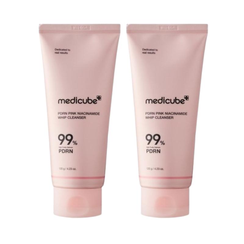 Medicube PDRN Pink Niacinamide Whip Cleanser 120g – Creamy Foam Cleanser with Niacinamide, Daily Facial Wash for Smooth Fresh Skin