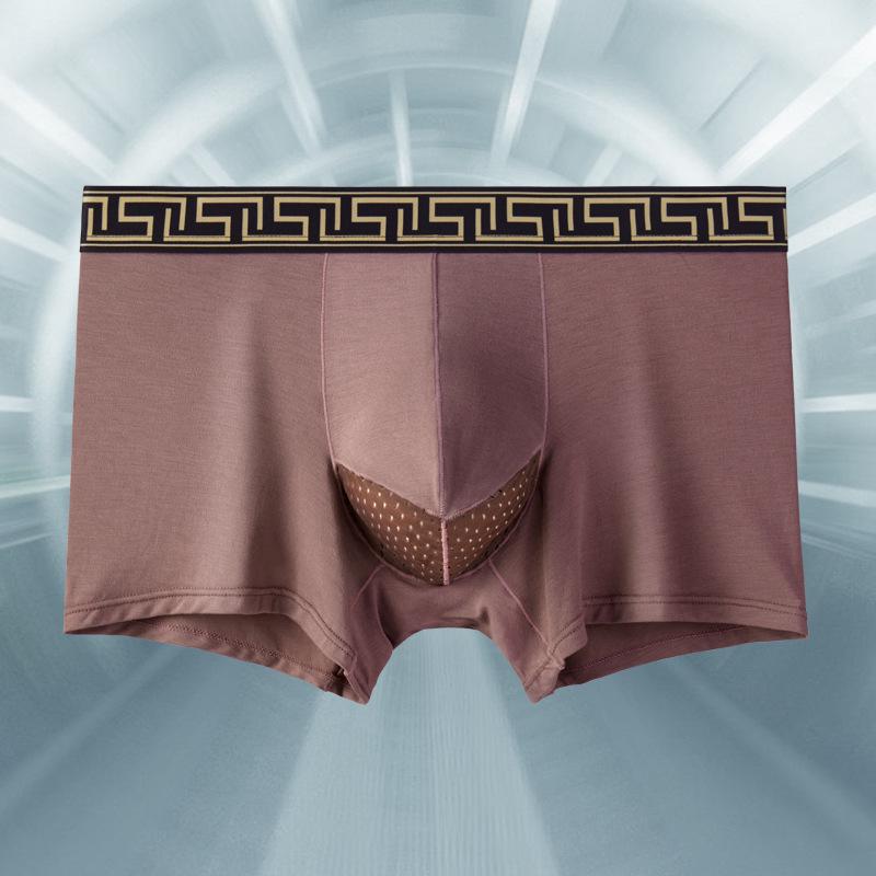 

Мужские боксеры-трусы из дышащей сетки со средней посадкой и уникальным дизайном кармана XL кофейный