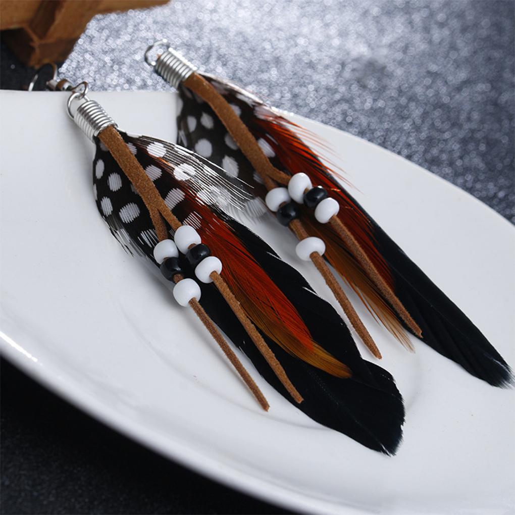 Feathers Earrings Long Ear Drop Ornament Bohemian Pendants Plume Pendant Dangling Earring Dangler for Dress Adornment