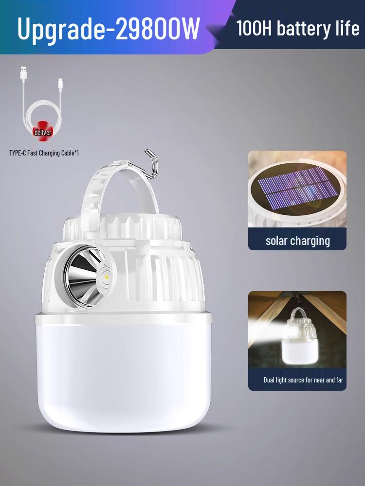 Rechargeable Solar Camping Lantern - Long Battery Life, Emergency & Outdoor Tent Light