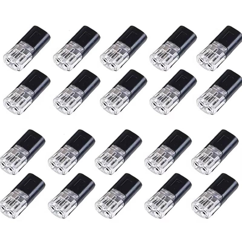 

20 Pcs Double-Wire Plug-in Connector with Locking Buckle-Pluggable LED Wire Connectors 2 Pin 2 Way Electrical Wire Connector