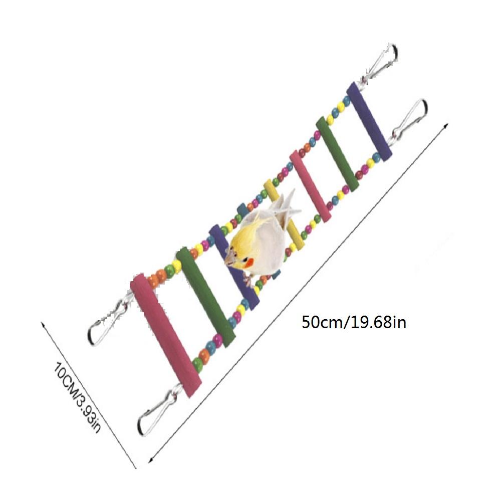 Set of 6 Bird Ladder Swings for Games, Fun Colored Hanging Bird Cage Bells