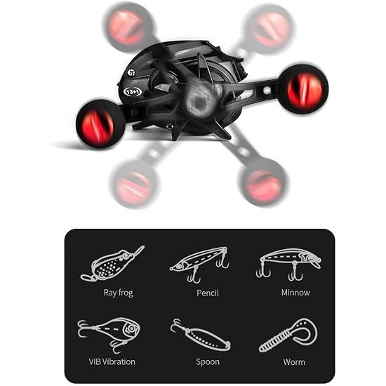 Baitcasting Reel Right-Hand Retrieve Long Casting Reel Metal Shell Anti-Burst Line Metal Gear Ratio 