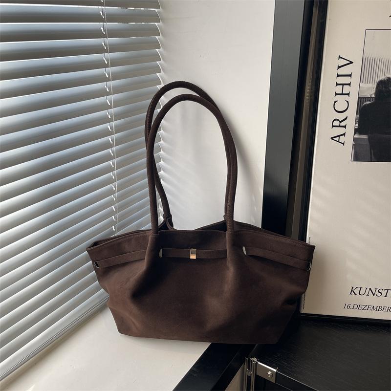 Women Suede Dumpling Tote Bag, Luxury Handbag, Single Shoulder Crossbody Bag