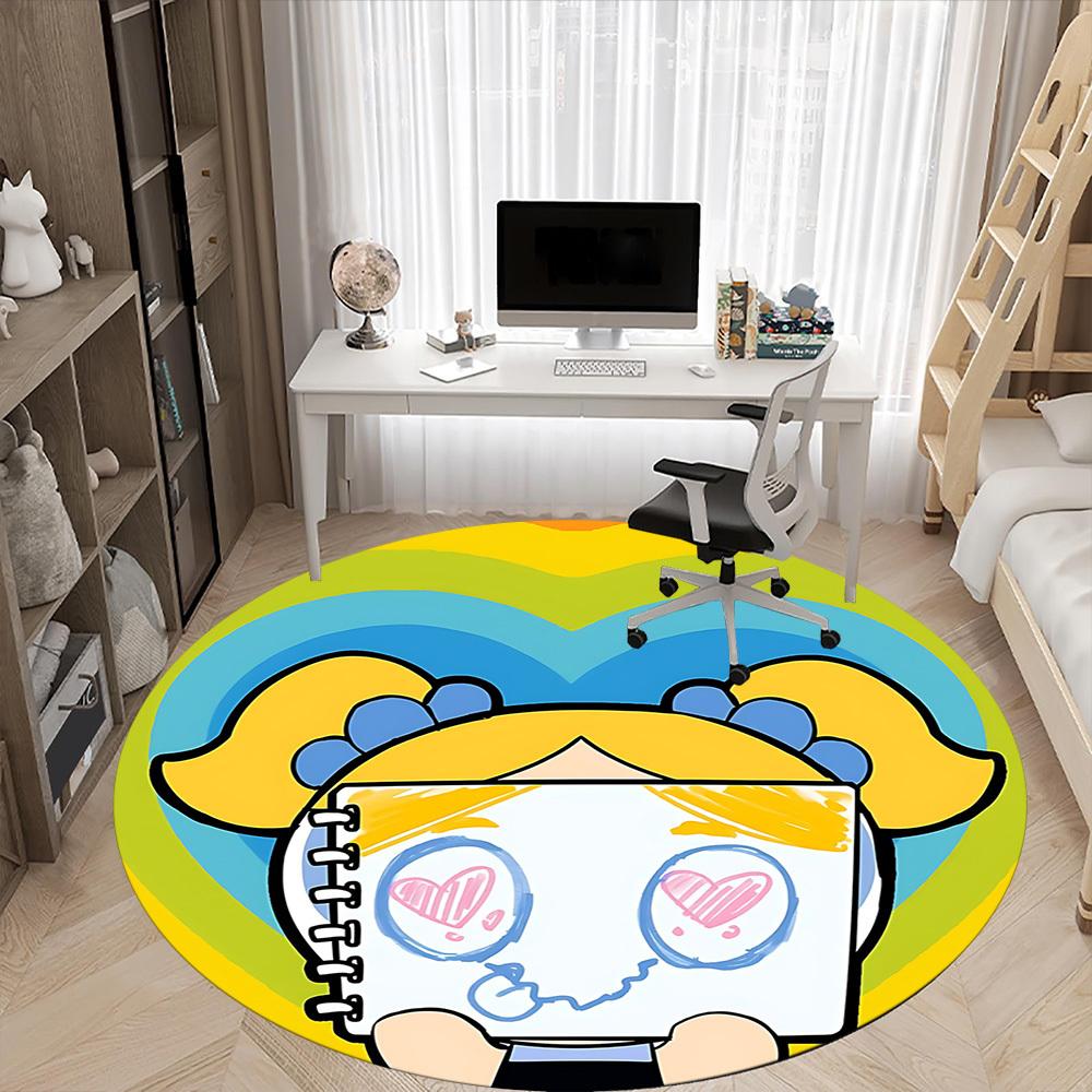 1pc The Powerpuff Girls Office Round Area Rug, Under Office Chairs Bedroom Living Room Home Decor, Room Deco, Available in Various Sizes