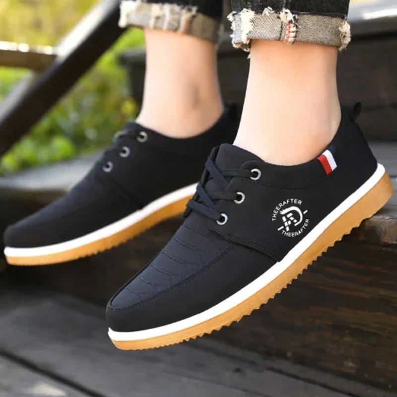 Man Canvas Shoes Fashion Platform Sneakers for Men Casual Walking Breathable Shoes Male Loafers Zapatillas Hombre