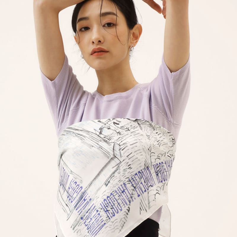 

ONSZ Van Gogh Cafe Terrace Silk Scarf WHITE