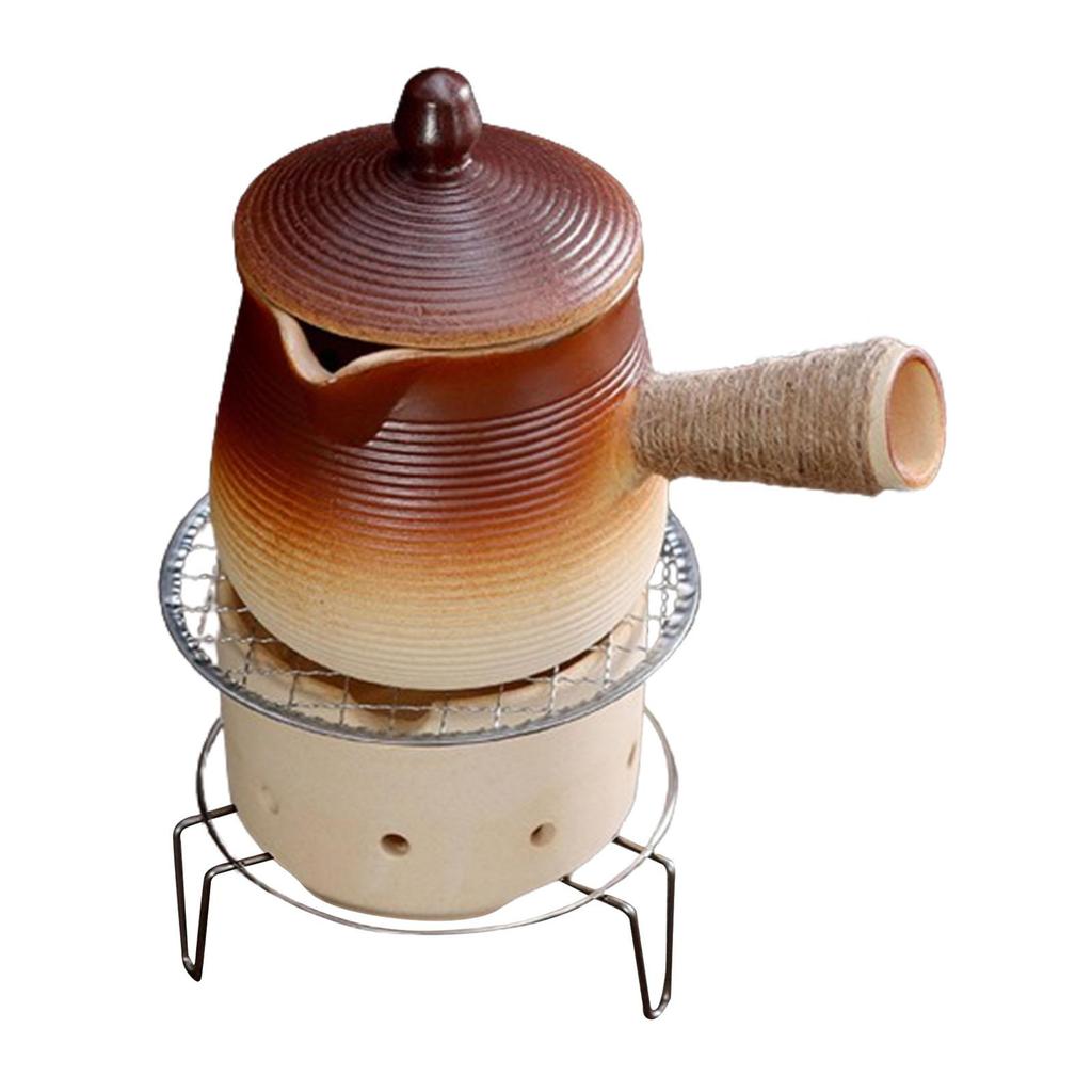 Ceramic Teapot and Stove Tea Maker Blooming and Loose Tea Leaf Kettle Porcelain Tea Pot with Rope Wrapped Handle for Hotel