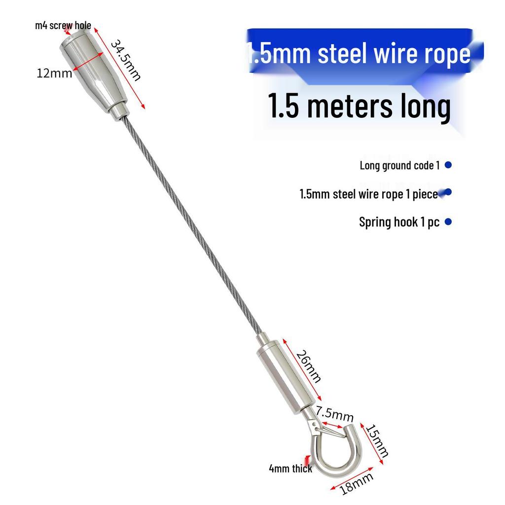 Adjustable Steel Wire Rope Hanging Kit with Chandelier Lock and Buckle