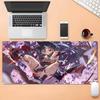 Antislip Gaming Mouse PadStitched Edge Desk MatLarge Size Action Pose Anime Girl with Cherry BlossomKeyboard Pad for Gamers
