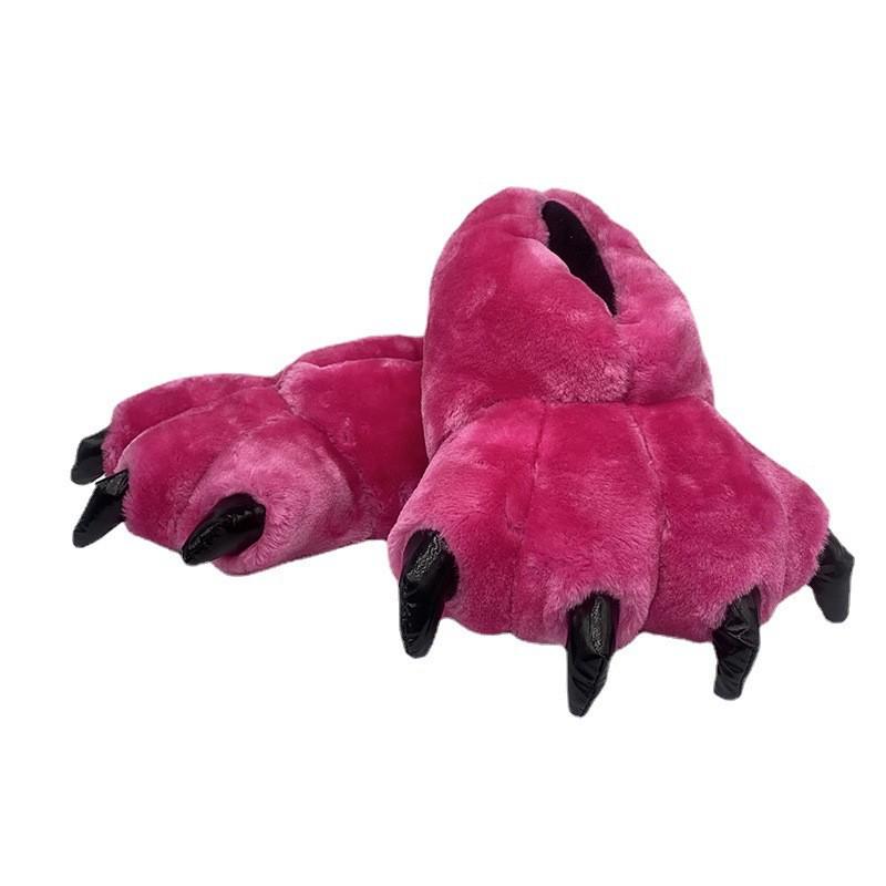 

Unisex Leopard Paw Plush Slippers - Cozy Indoor Footwear for Autumn & Winter 35-40