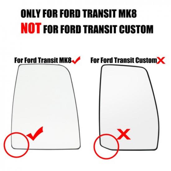 Right Passenger Side Mirror Glass Heated Upper For Ford Transit 150 250 350 HD