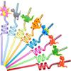 Party Supplies Temporaty Straw Straws-Plastic Dino Theme Cartoon Pattern Dinosaur Reusable Straws
