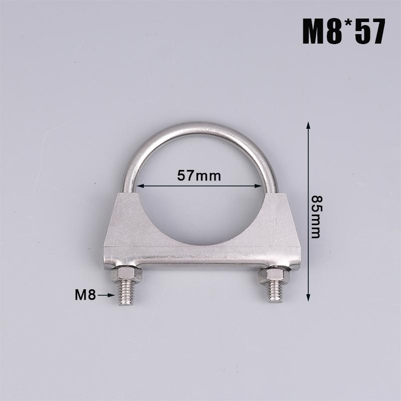304 Stainless Steel U-Screw Irregular Bolt With Baffle And Nut M8 Exhaust Pipe Clamp