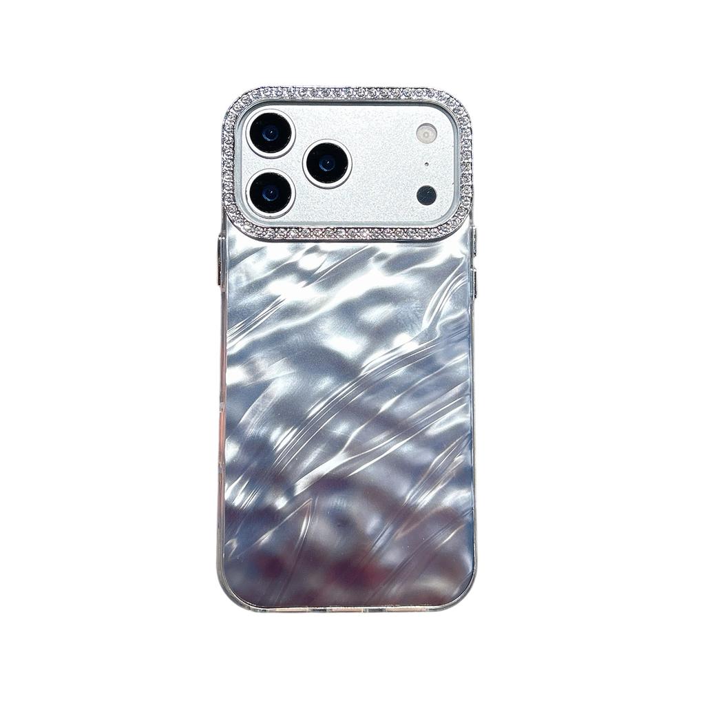 Hot-selling Pleats Apply To Apple 17Pro Max Phone Case iPhone16 Rhinestone Lens Frame 15/14