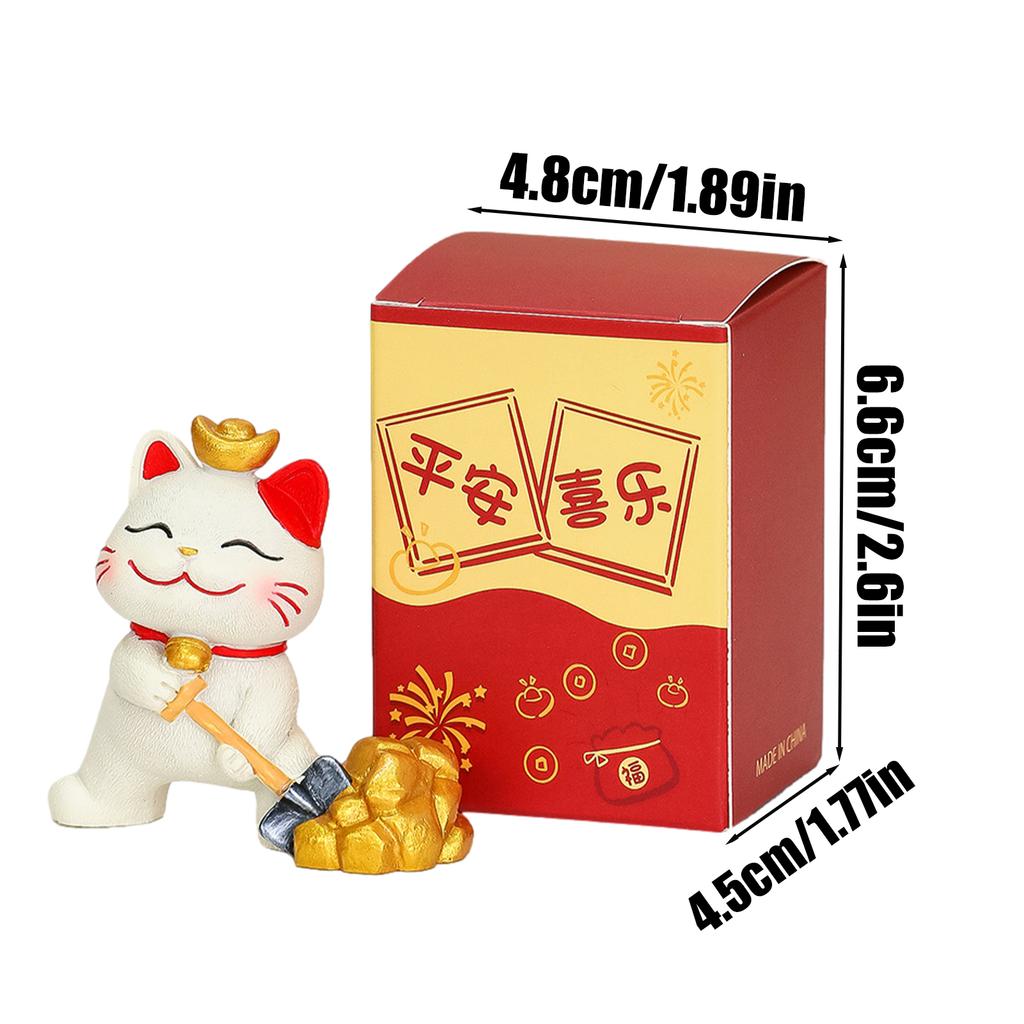 Snake Year Cat Crafts Small Ornaments for Chinese New Year Snake Year Trend Bonsai Food and Decorative Resin Figurines Decor