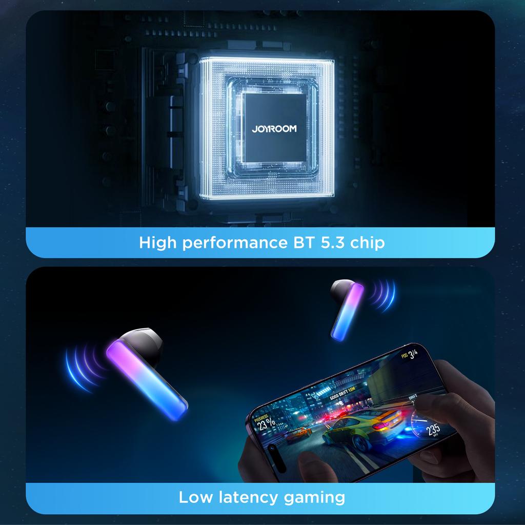 Joyroom IceLens TWS Bluetooth-Ohrhörer mit LED-Beleuchtung - Weiß