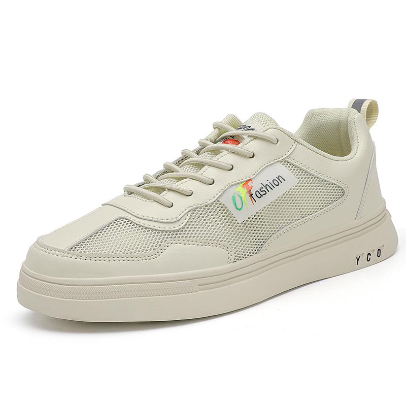 Men White Mesh Tennis Sneakers Summer Sports Skateboarding Shoes Students School Running Shoes Plus Size