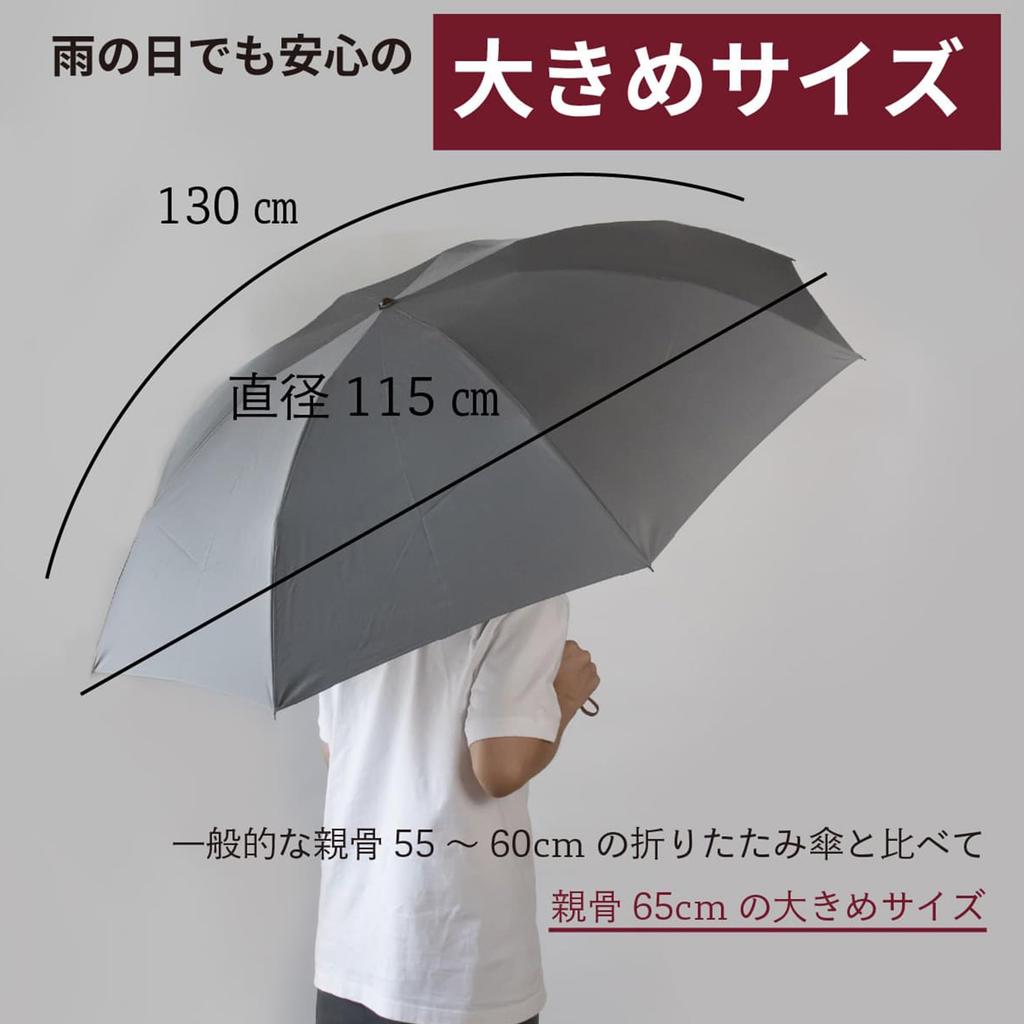 Come Across Folding Umbrella for Durable and 65cm Main 8 115cm Men, Water-Repellent, Rib, Ribs, (Navy)