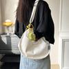Chic Canvas Tote Bag Trendy Street Style Medium Messenger Bag For Daily Use
