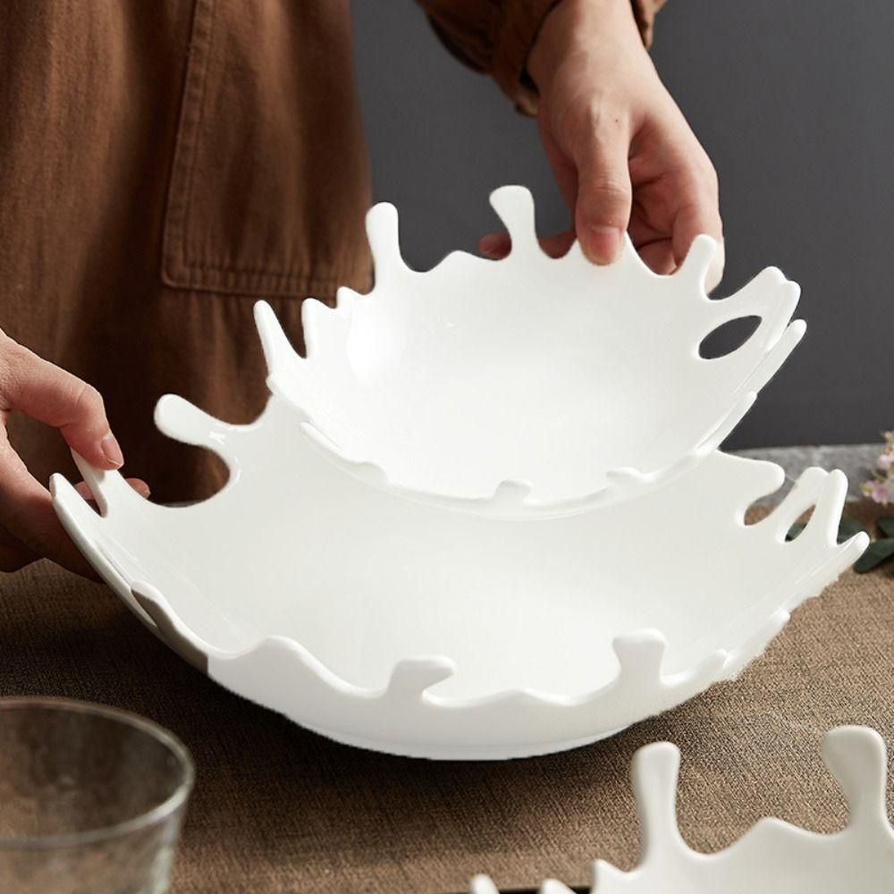 Nordic Style Coral Design Ceramic Salad Plate Heat-resistant Snack Tray  Restaurant