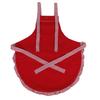 Cute Vintage Women Apron Bowknot Lace Decoration with Pocket for Kitchen Cooking SuppliesRed