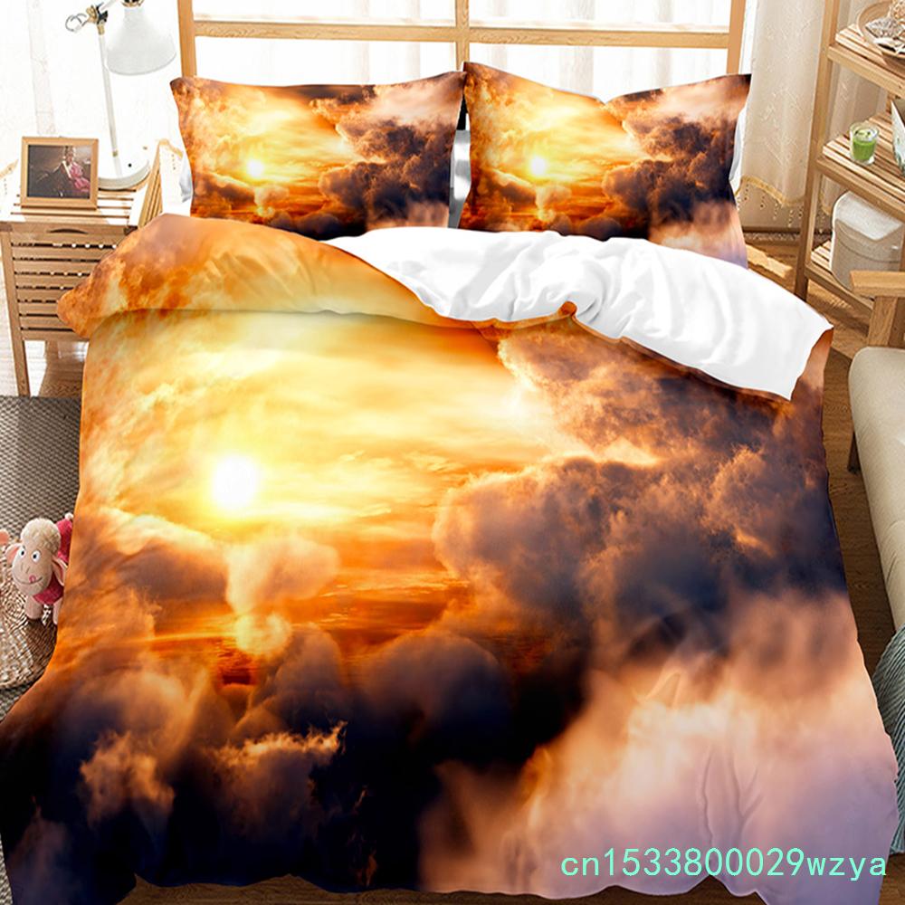 White Cloud Duvet Cover Set Comforter Cover Twin Full King Size For Kids Teens Adults Bedroom Decor Bedding Set With Pillowcase