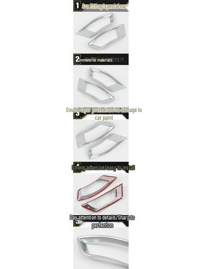 Jaguar 16 F Rear Fog Light Cover Ring - Trunk Tail Patch Decoration Frame Car Accessory