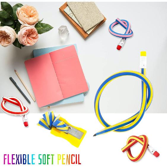 40 Pieces Flexible Soft Pencil,Soft Pencils with Eraser,Magic Bend Pencils for Kids Students Gift,School Supplies