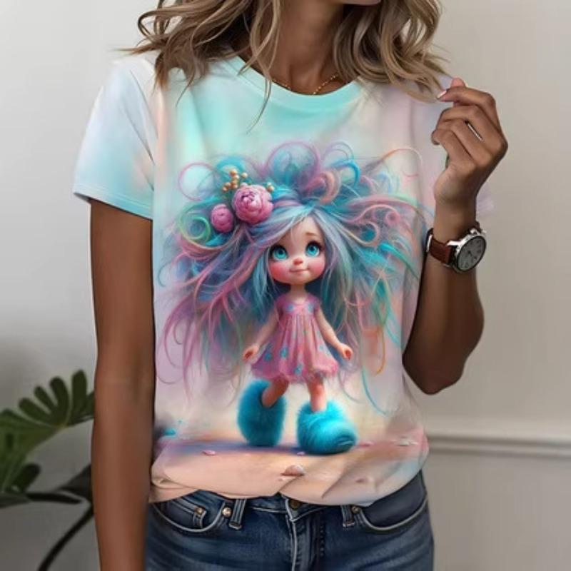 Fashion Printed Top Casual Comfort Short Sleeve Loose T-Shirts Women’s