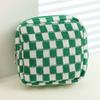 Checkered Period Bag for Women Girls Knitted Sanitary Napkin Bag Cute Menstrual Pad Pouch Tampon Holder for Purse