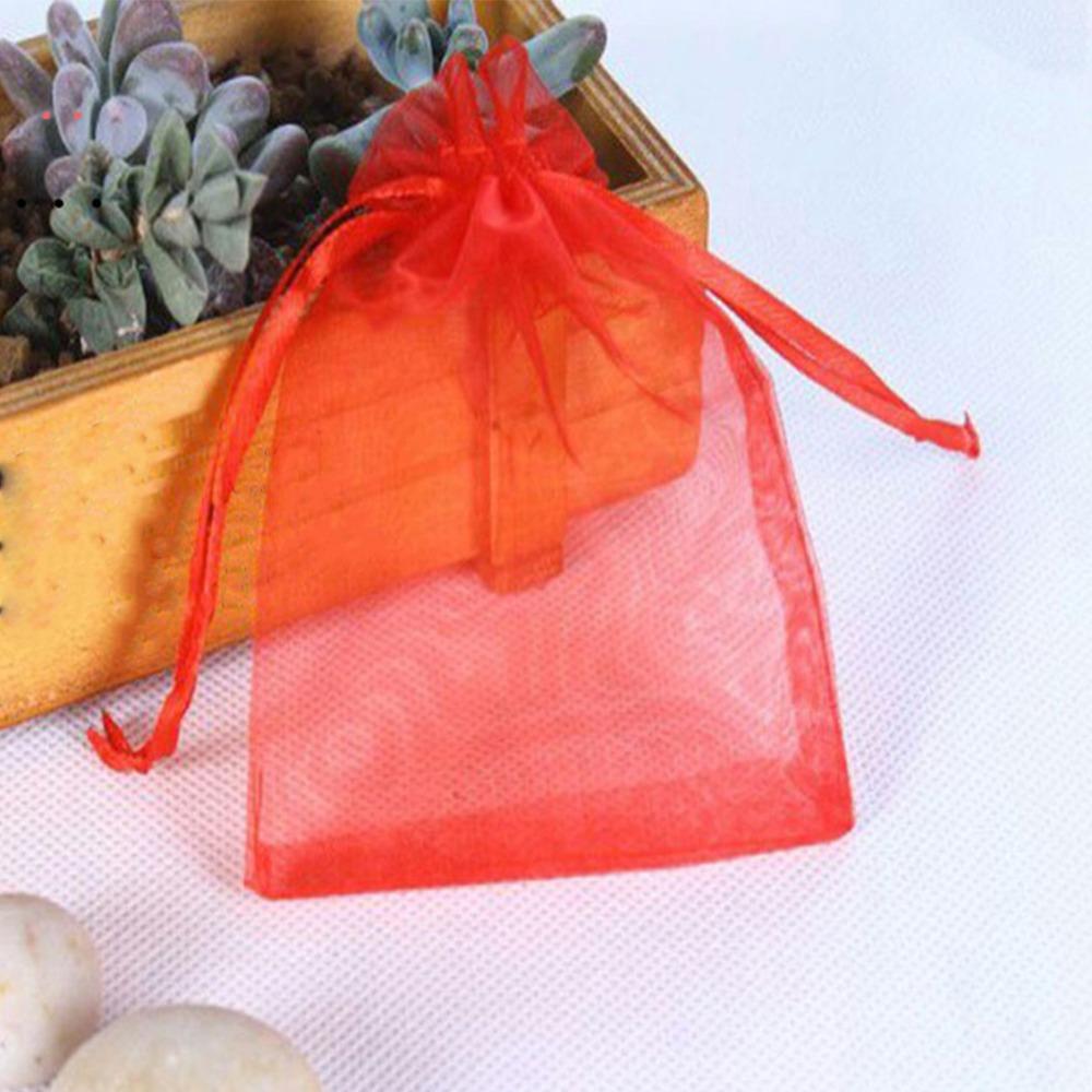 100Pcs with Drawstring Fruit Protection Bags Organza Anti-Bird Netting  Wedding Gift