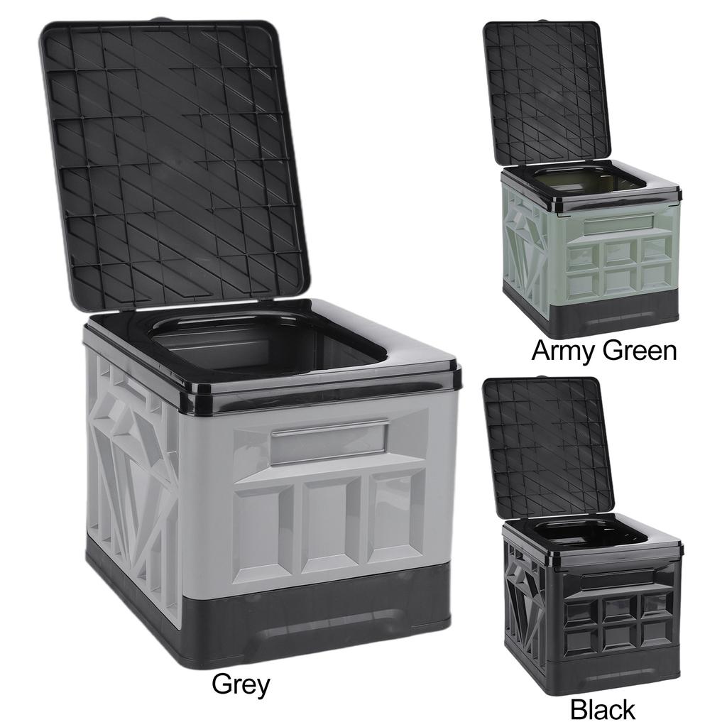 Folding Portable Toilet for Adults & Kids Camping Toilet with Lid & Reusable for Camping Travel Outdoor Car RV & Emergency Use
