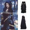 Women's Black Lace-Up Witch Costume for Stage Performance and Halloween Party