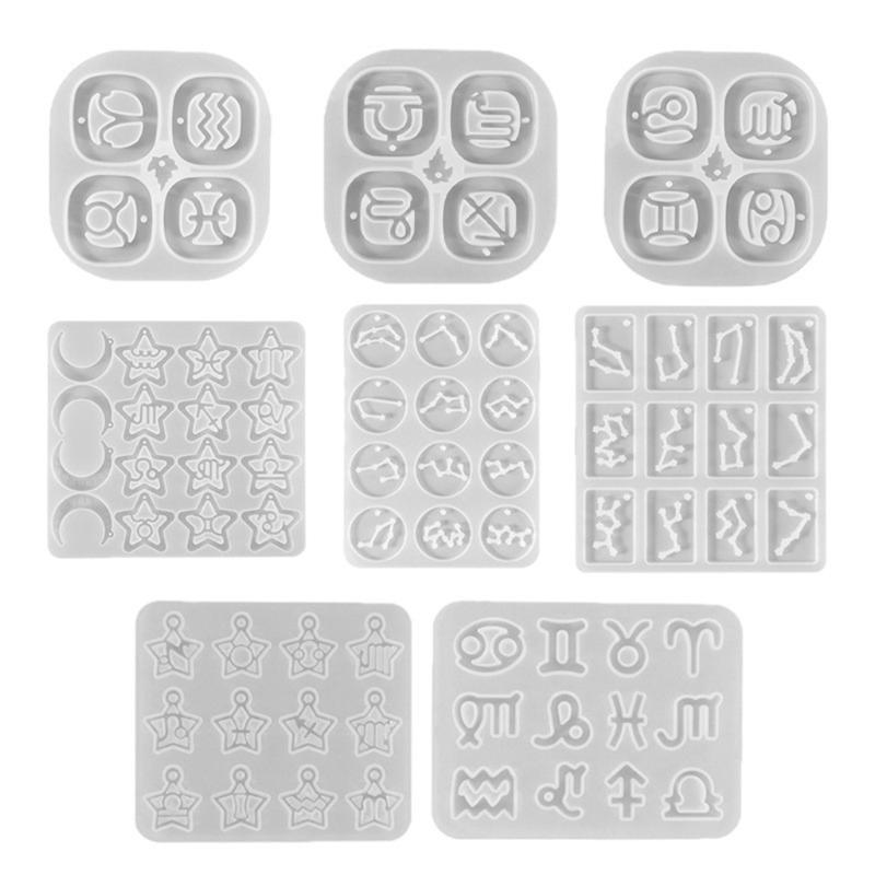 Silicone Zodiacs Keychain Pendant Mold 8 Unique Designs For Handmade Necklace Charm And Artistic Creation