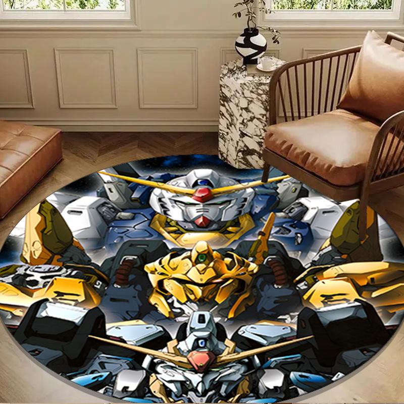 Robotic Warrior Design Round Rug for Livingroom,Bedroom, Palyroom, Chair Rug, Area rug, Circle Carpet, Large Size Fan Christmas gift