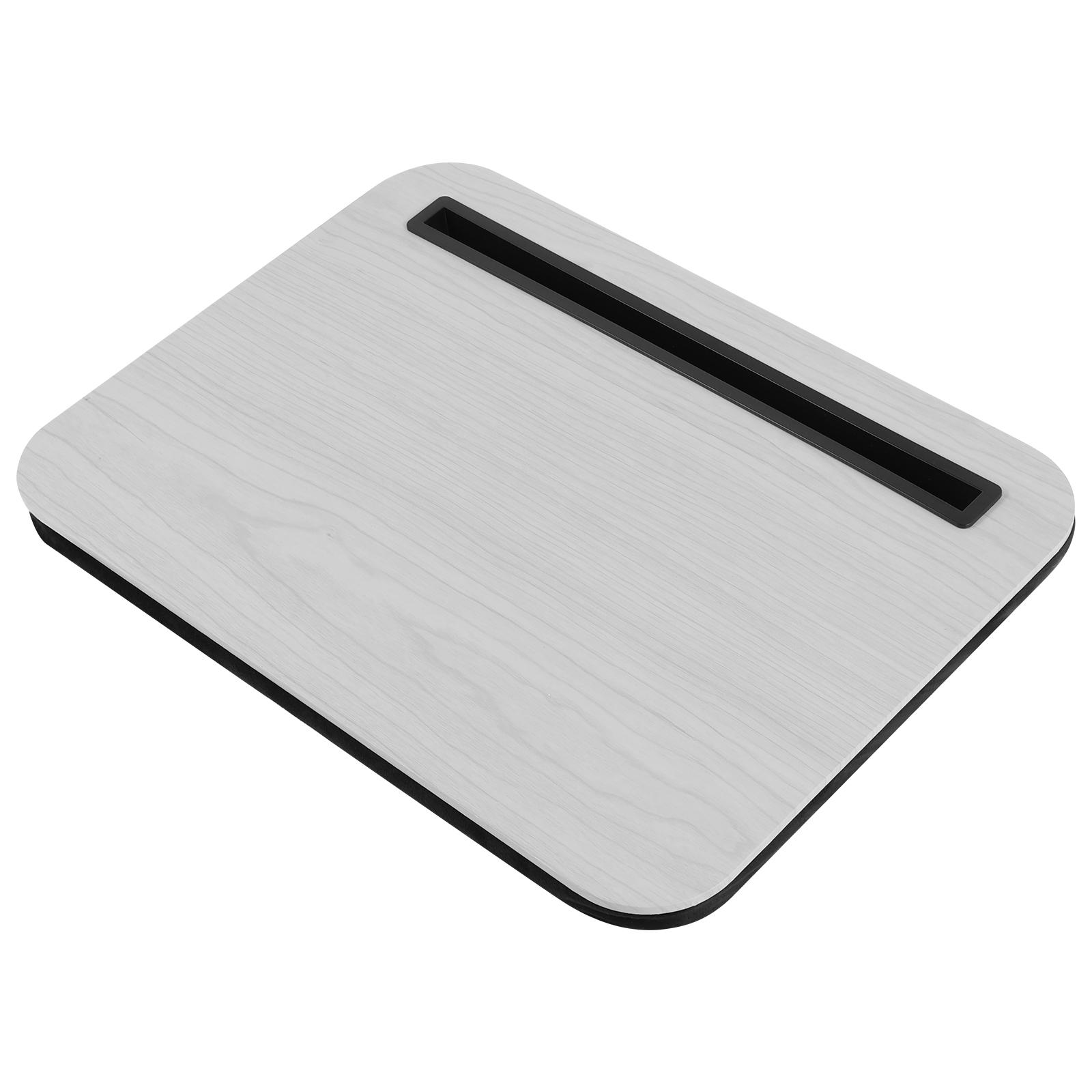 

Подставка для ноутбука на коленях со слотом для планшета, портативный столик для ноутбука, легкий устойчивый поднос для ноутбука для работы в постели светло-серый