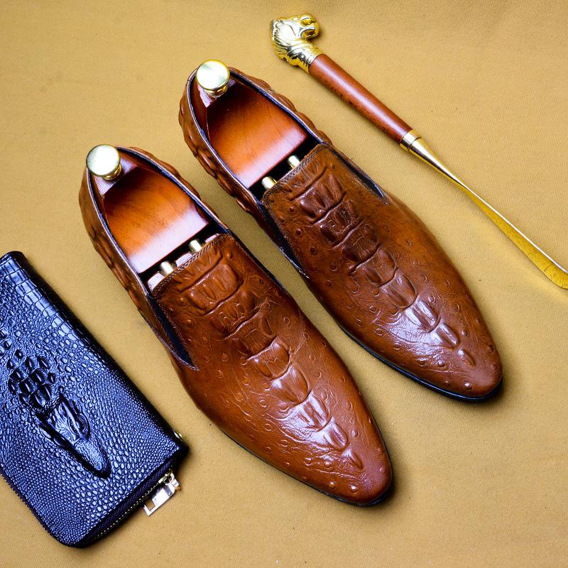 Genuine Leather Black Mens Shoes Oxford Office Shoes For Men Luxury Dress Shoes Slipon Wedding Shoes For Men