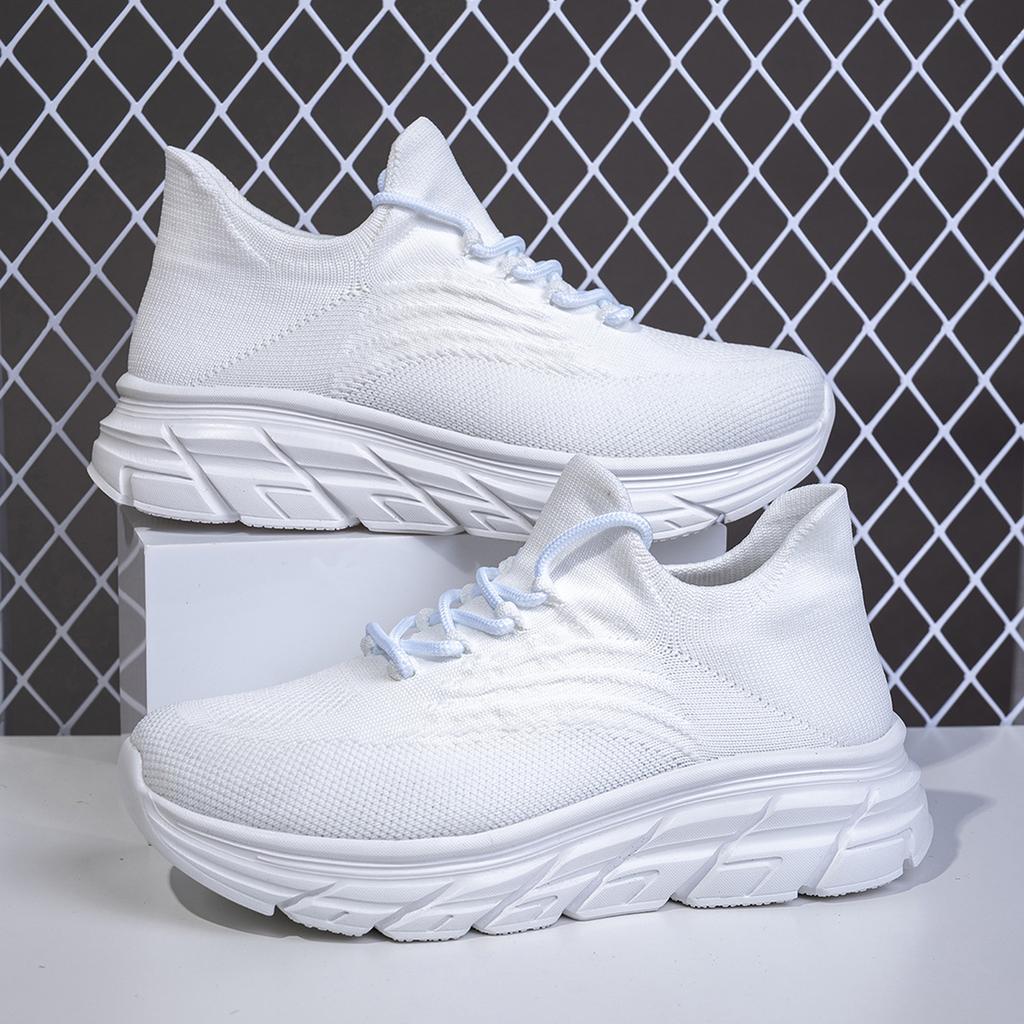 Amazon Large Size Summer Sports Shoes Casual and Light Wear-resistant Breathable Fly-woven Shoes Socks Shoes Men's Shoes Europe and America