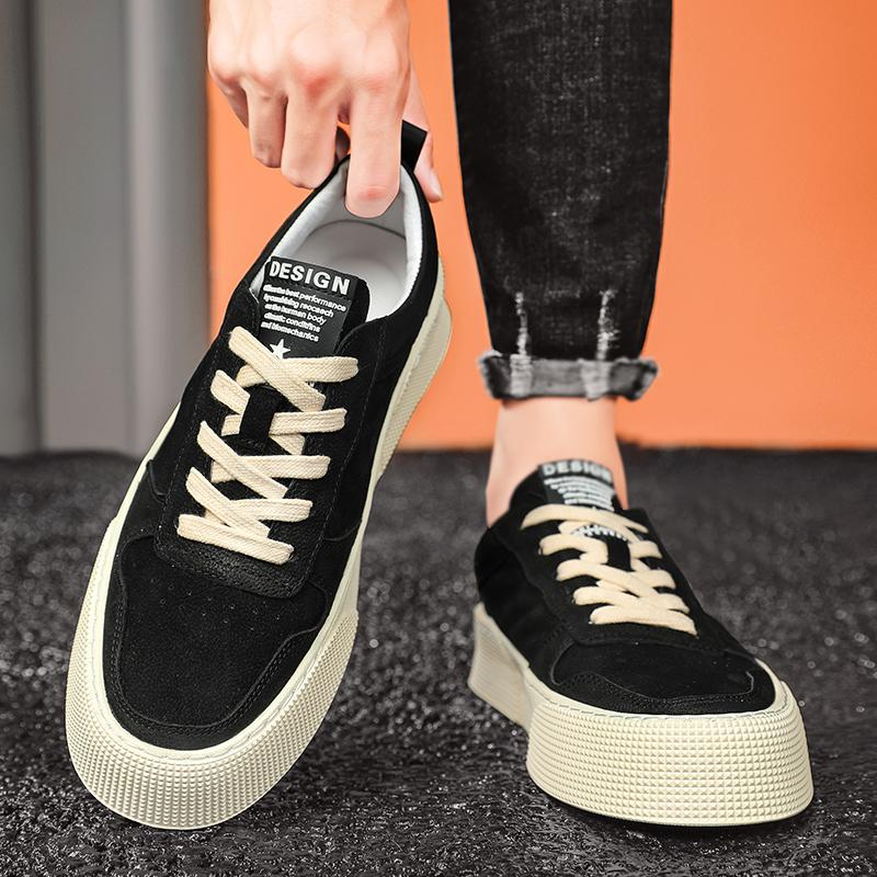 Men's Casual Sports Board Shoes Are Lightweight Breathable Trendy Low Cut Versatile and Fashionable Autumn Basic White Shoes