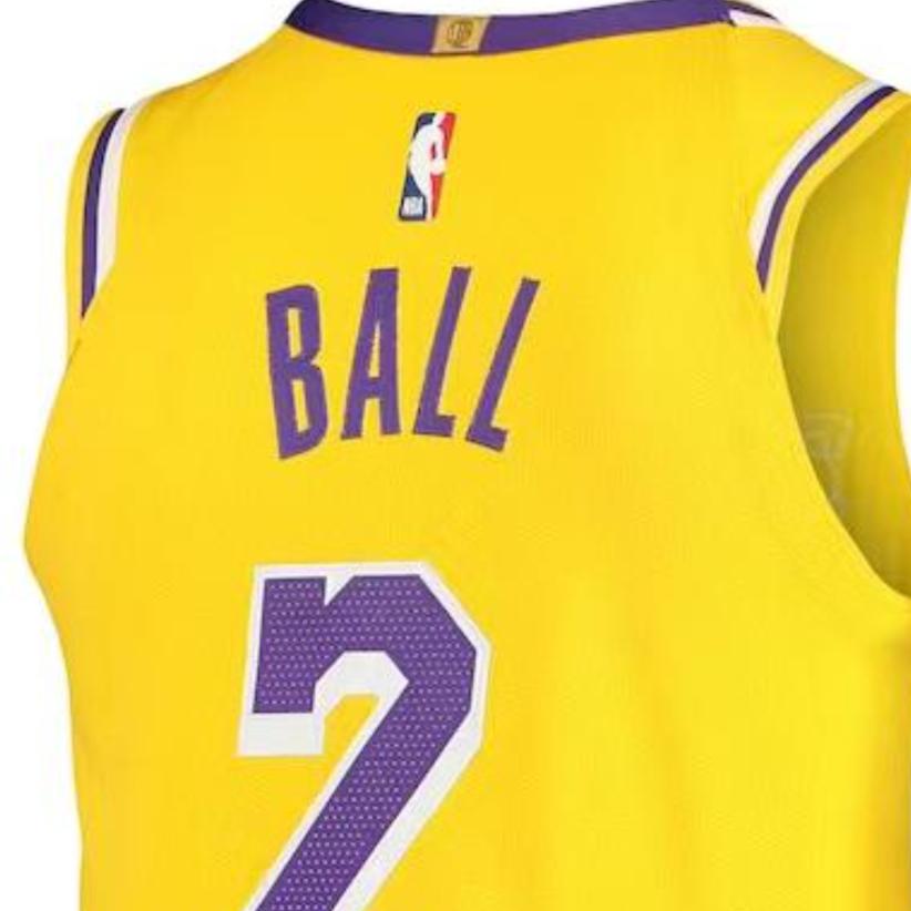 Nike NBA Player Edition Team Limited Basketball Jersey, Lakers, Lonzo Ball, No. 2 Men Tops Yellow AA7265-728