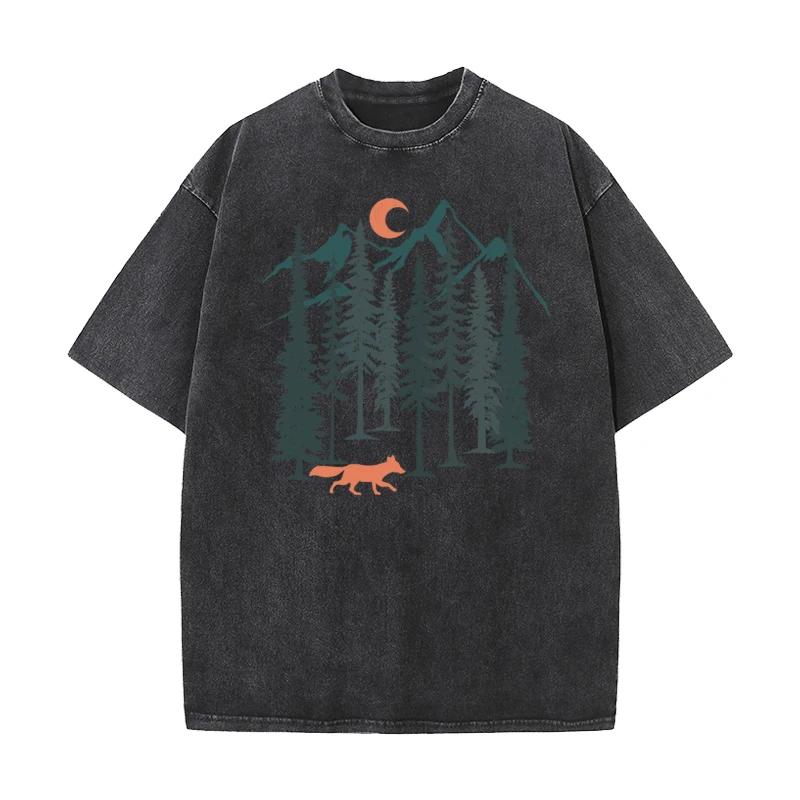 Outdoor Style Hip Hop Washed Retro T Shirts Crew Neck Pure Cotton Female Tees Washed T Shirt