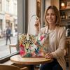 Watercolor Leopard Print Women Tote Bag Fashion Large Capacity Daily Carry Shoulder Bag For Shopping Work Travel