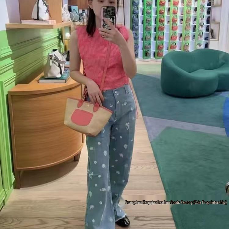 Pleciona torba shopper ze skóry krowiej z inkrustacją smoka: Duża pojemność torba plażowa, na ramię, crossbody