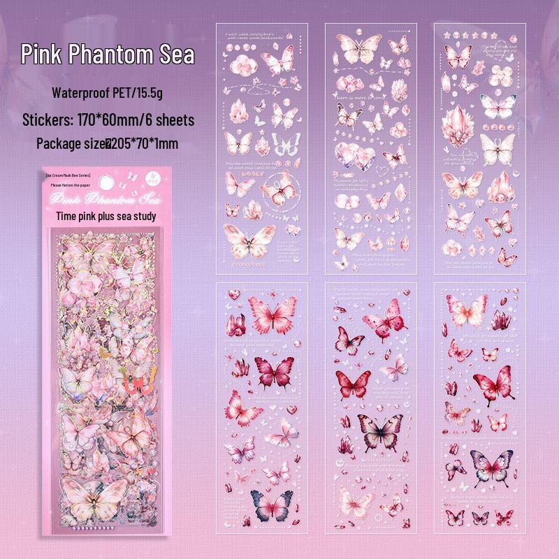 

Водонепроницаемые кристальные наклейки с лазерной печатью в виде бабочек Юэчжэнь для DIY журналов