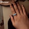 BAMOER Genuine 925 Sterling Silver Devil Eye Open Ring for Women Silver Finger Ring Vintage Punk Ring Fine Jewelry Gift